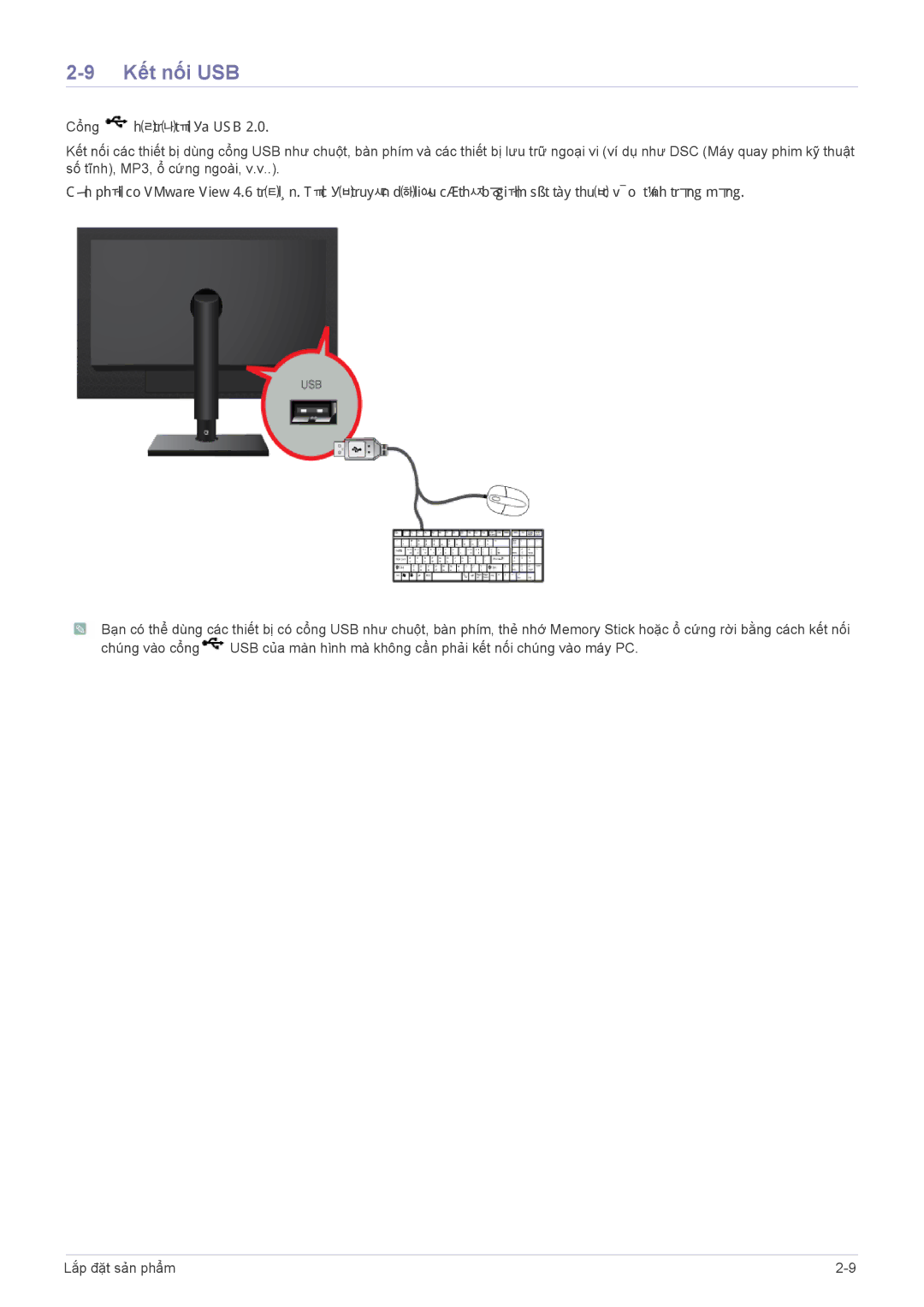 Samsung LF19PPBCB/XY, LF24PPBCB/XY manual Kết nối USB, Cổng KӛWUӧWӕLÿD86% 