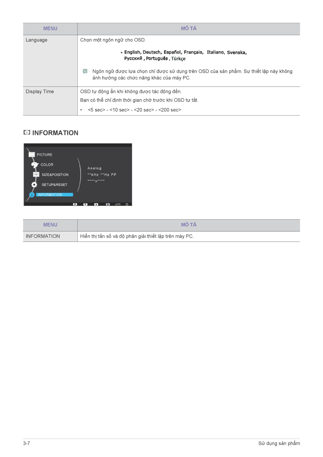 Samsung LF24PPBCB/XY, LF19PPBCB/XY manual Information 