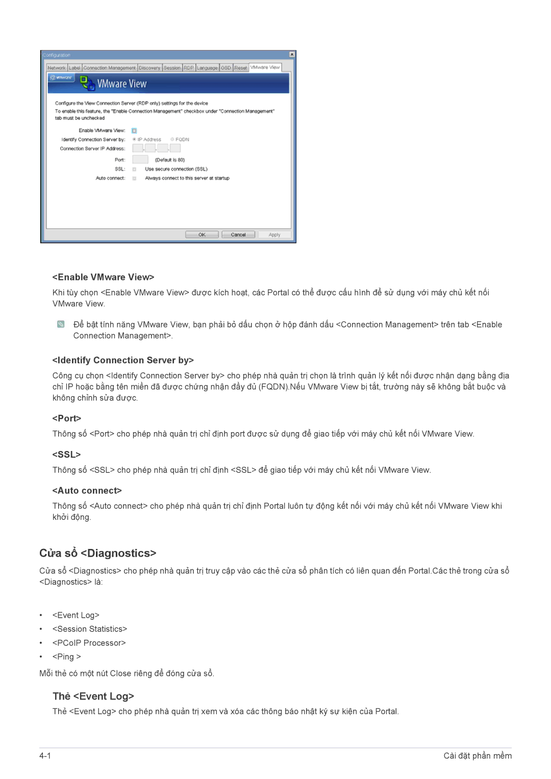 Samsung LF24PPBCB/XY, LF19PPBCB/XY manual Cửa sổ Diagnostics, Thẻ Event Log 