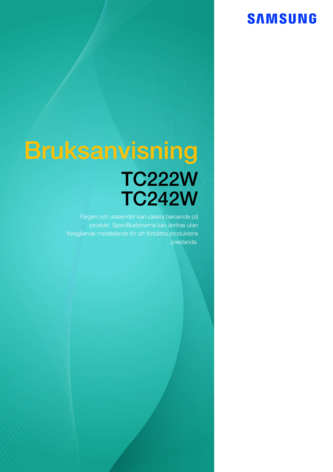 Samsung LF24FT2WFPZXEN, LF24TC2WAN/EN, LF22FT2WFPZXEN manual Bruksanvisning 