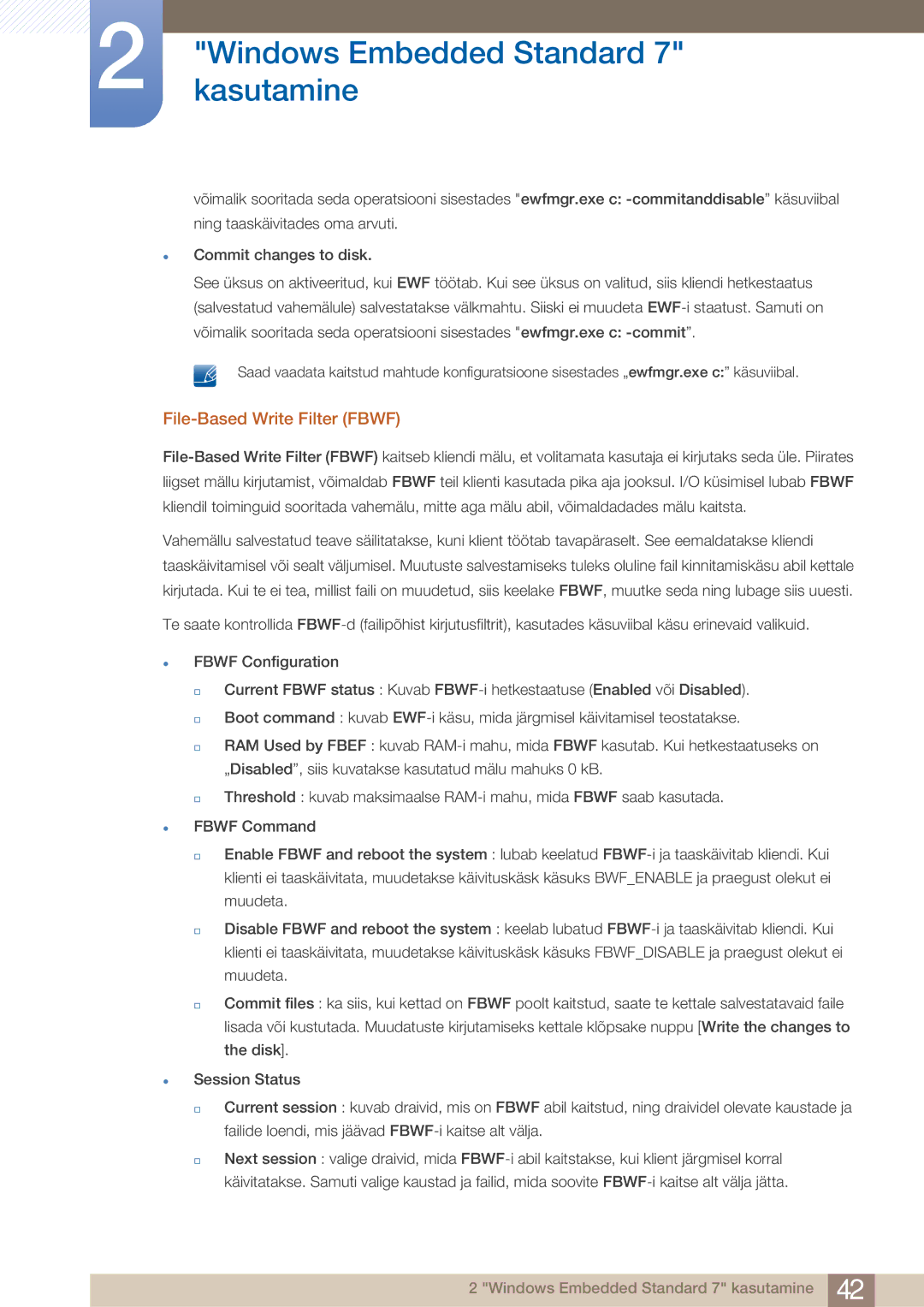 Samsung LF24TOWHBFM/EN manual File-Based Write Filter Fbwf 