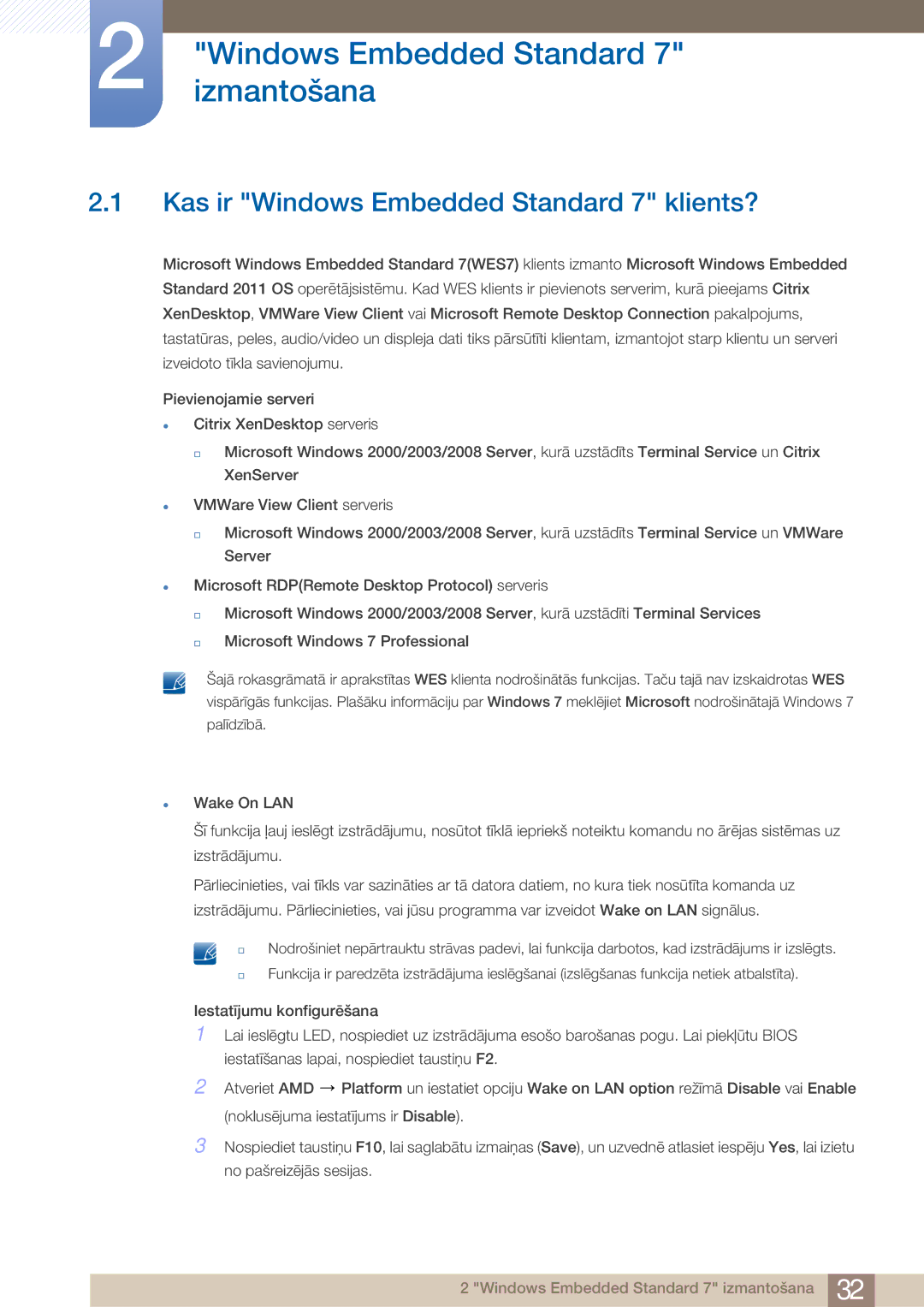 Samsung LF24TOWHBFM/EN manual Windows Embedded Standard 7 izmantošana, Kas ir Windows Embedded Standard 7 klients? 