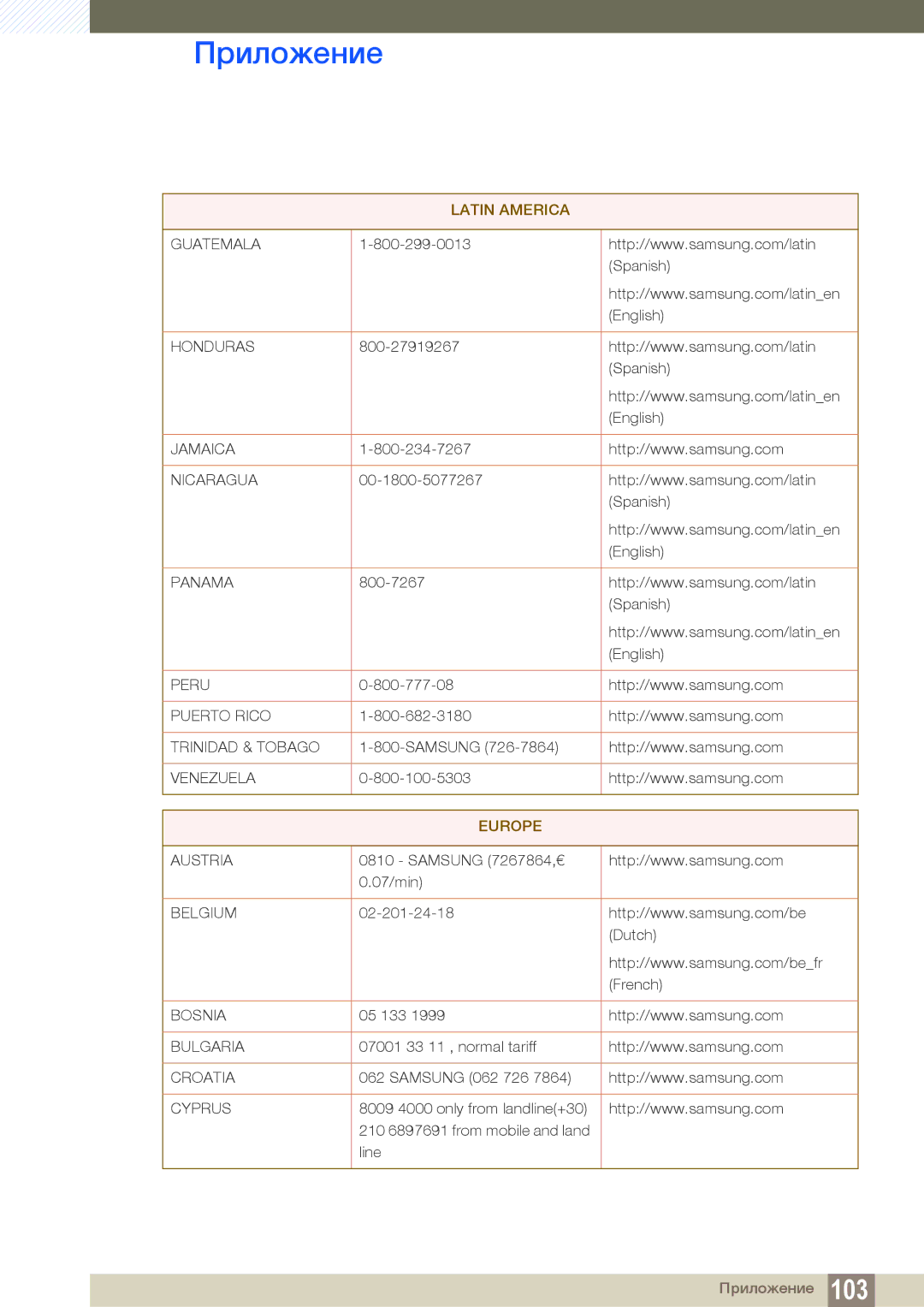 Samsung LF24TOWHBFM/EN manual Europe 