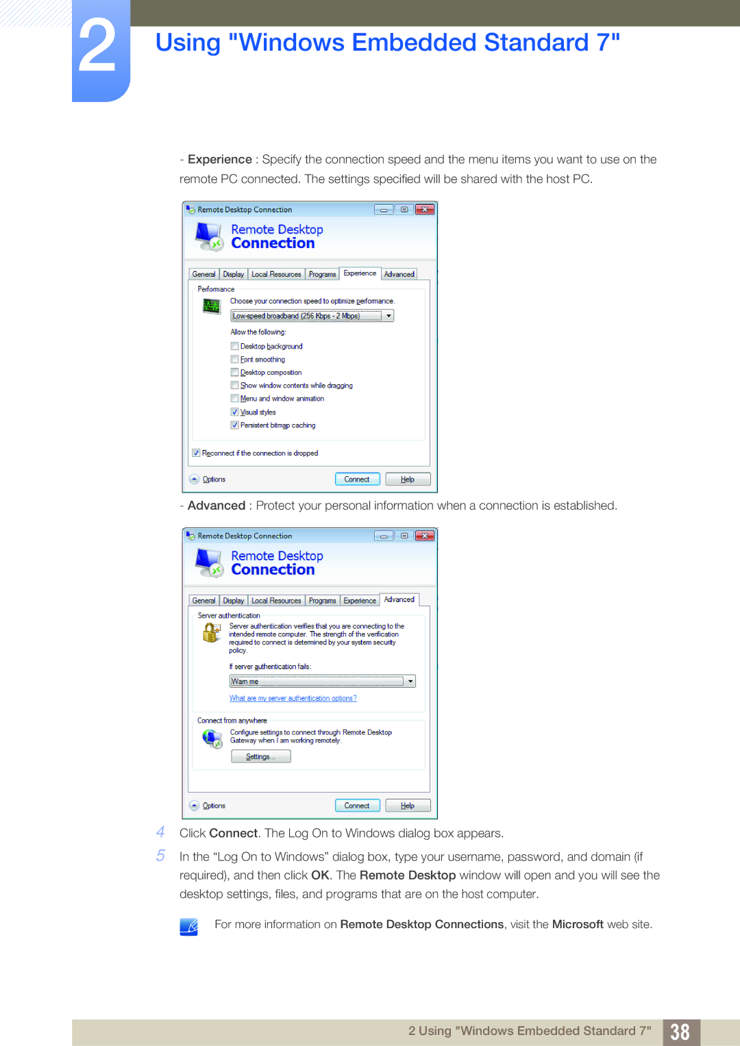 Samsung LF22TSWTBDN/EN, LF24TSWTBDN/EN, LF19TSWTBDN/EN, LF19TSWTBDN/XJ, LF24TSWTBDN/XJ manual Using Windows Embedded Standard 