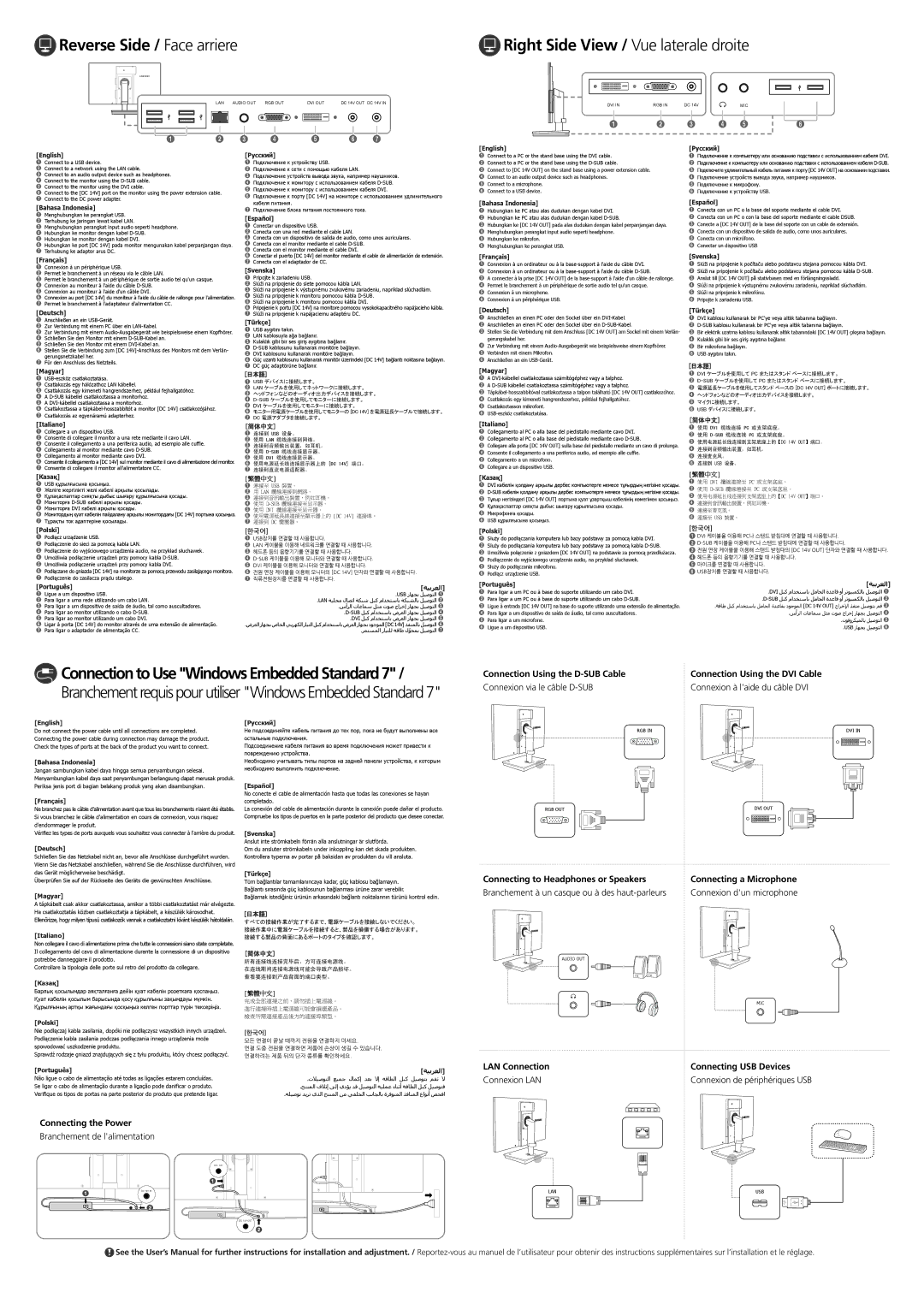 Samsung LF22TSWTBDN/EN, LF24TSWTBDN/EN, LF19TSWTBDN/EN, LF19TSWTBDN/XJ, LF24TSWTBDN/XJ English Русский, Português ةيبرعلا 