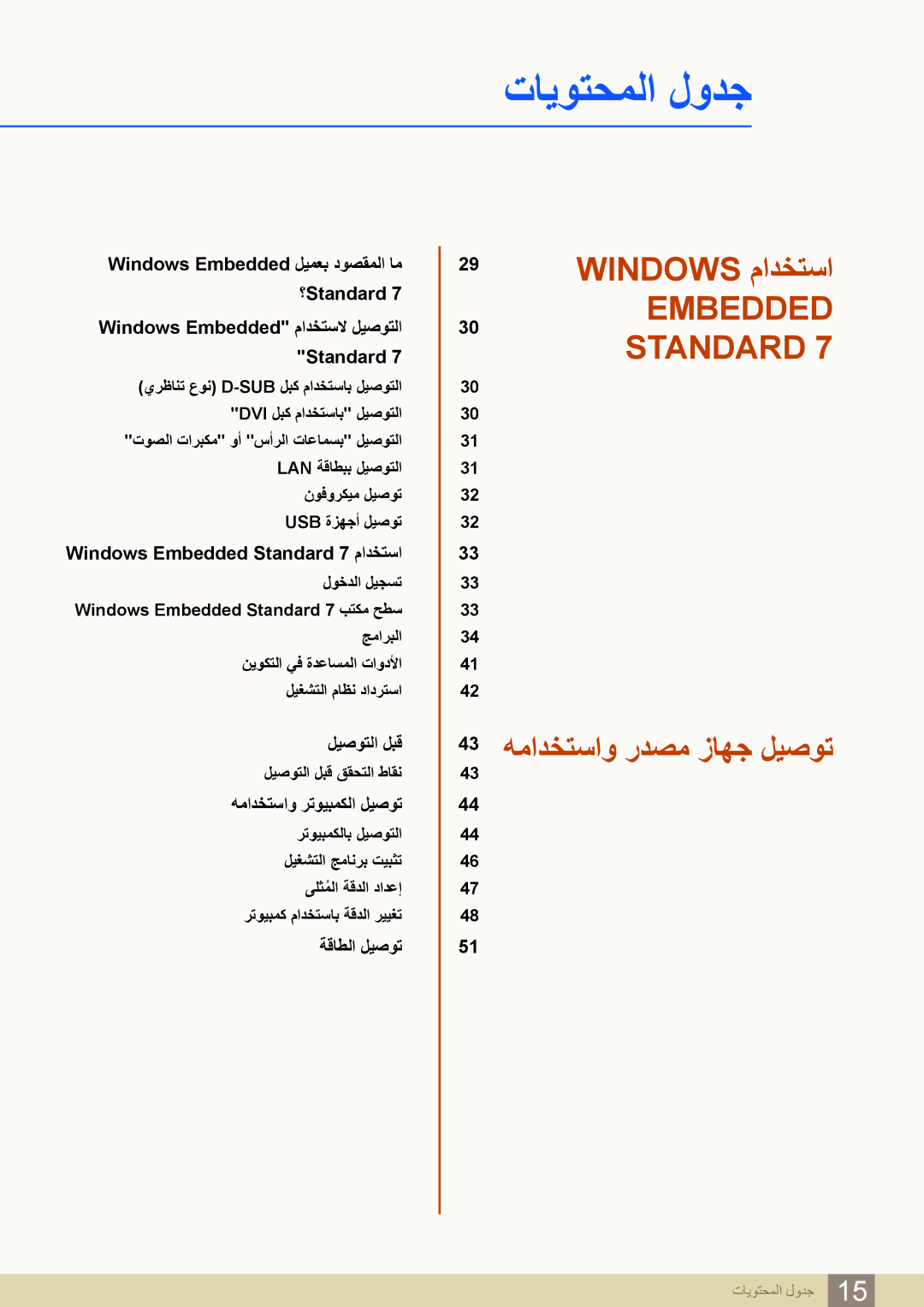 Samsung LF24TSWTBDN/NG, LF24TSWTBDN/EN, LF19TSWTBDN/EN, LF22TSWTBDN/EN, LF22TSWTBDN/NG, LF19TSWTBDN/NG manual Standard 