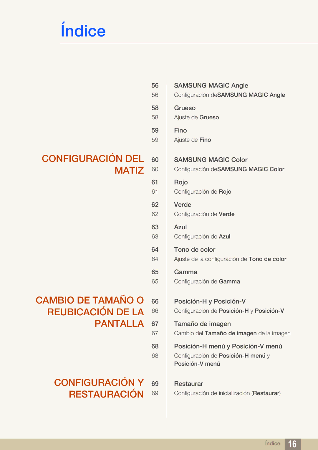 Samsung LF19TSWTBDN/EN, LF24TSWTBDN/EN, LF22TSWTBDN/EN manual Configuración Y Restauración 