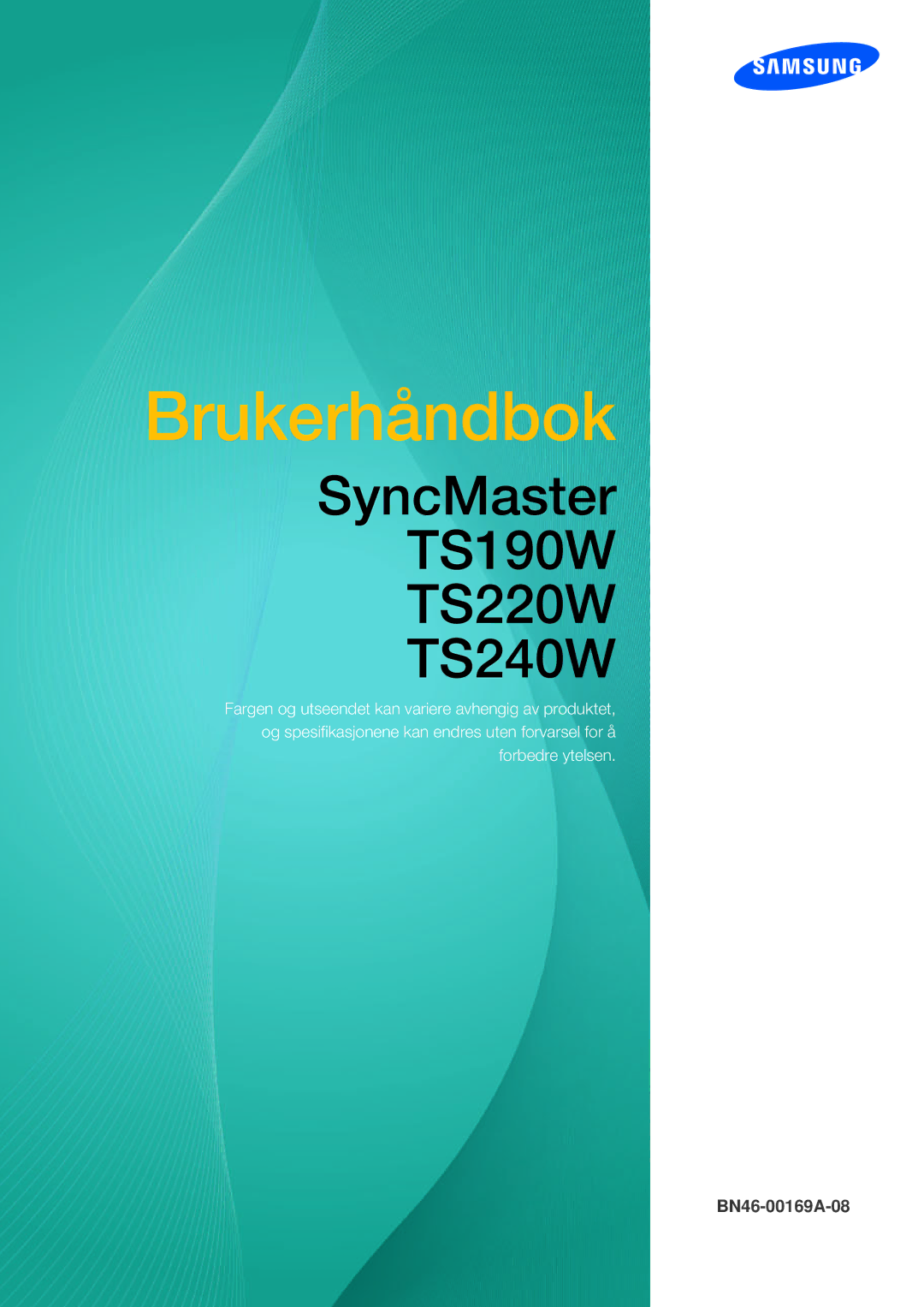 Samsung LF19TSWTBDN/EN, LF24TSWTBDN/EN, LF22TSWTBDN/EN manual Brukerhåndbok 