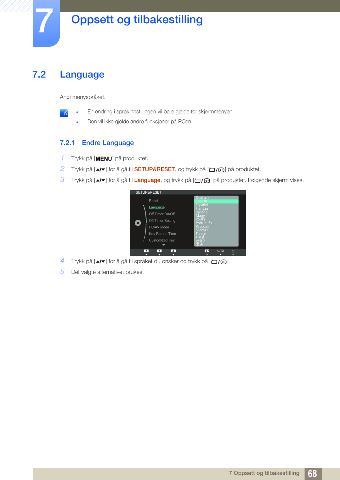 Samsung LF22TSWTBDN/EN, LF24TSWTBDN/EN, LF19TSWTBDN/EN manual Endre Language 