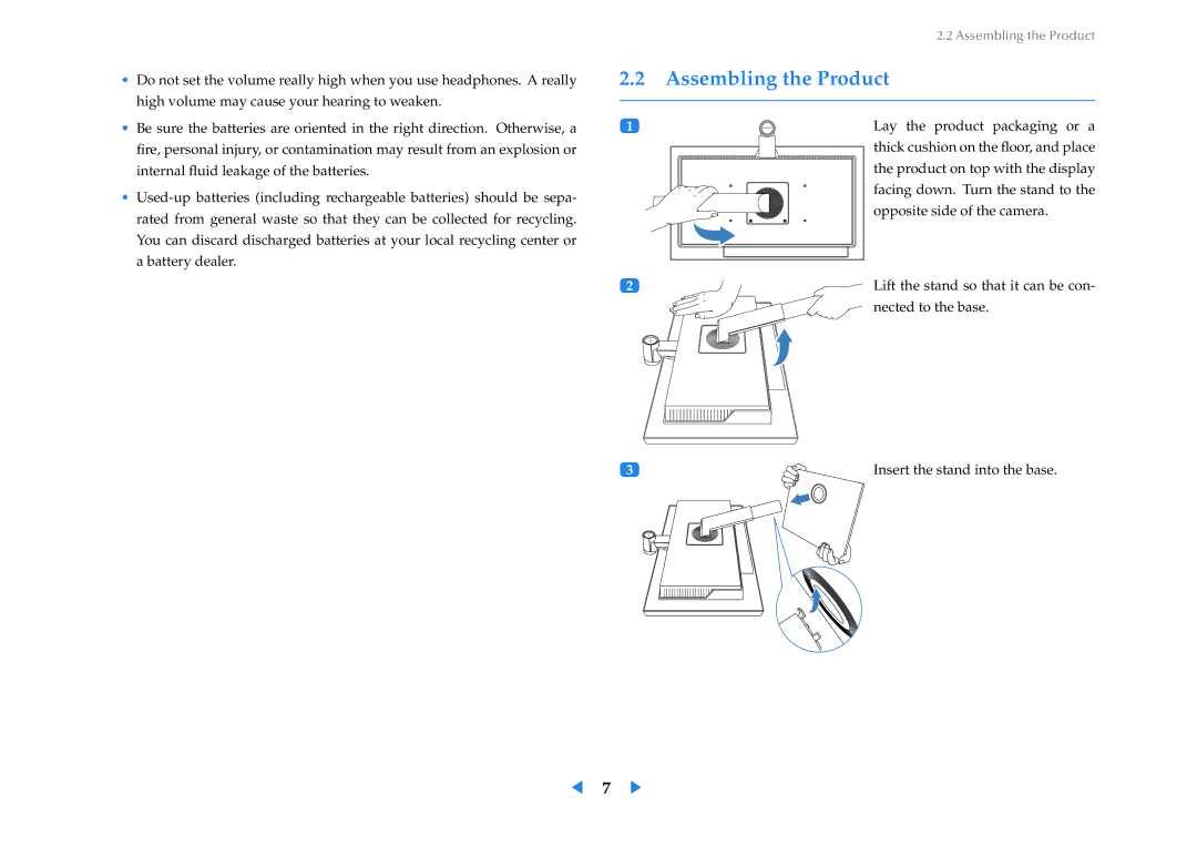 Samsung LF24VPNLBSEN, LF24VPNLB/EN, LF24VPNLB/XJ manual Assembling the Product 