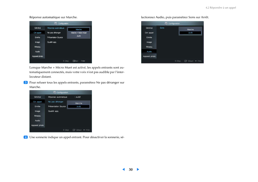 Samsung LF24VPNLB/EN manual Répondre à un appel 