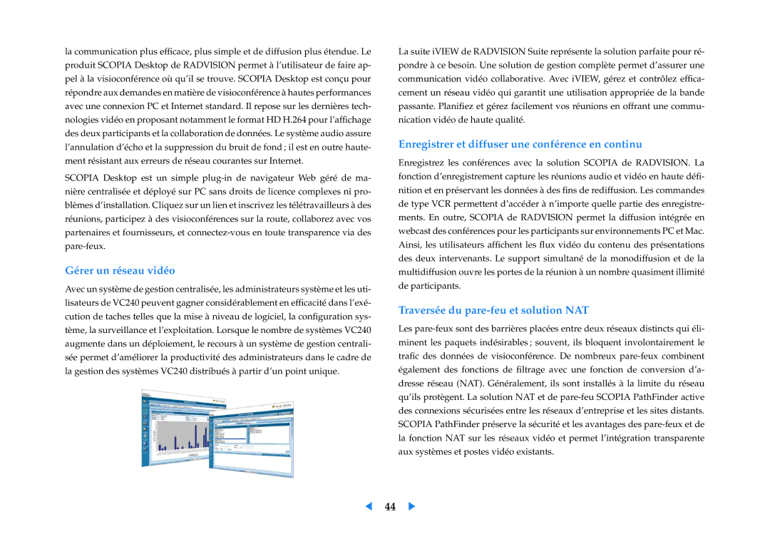 Samsung LF24VPNLB/EN manual Gérer un réseau vidéo, Enregistrer et diffuser une conférence en continu 