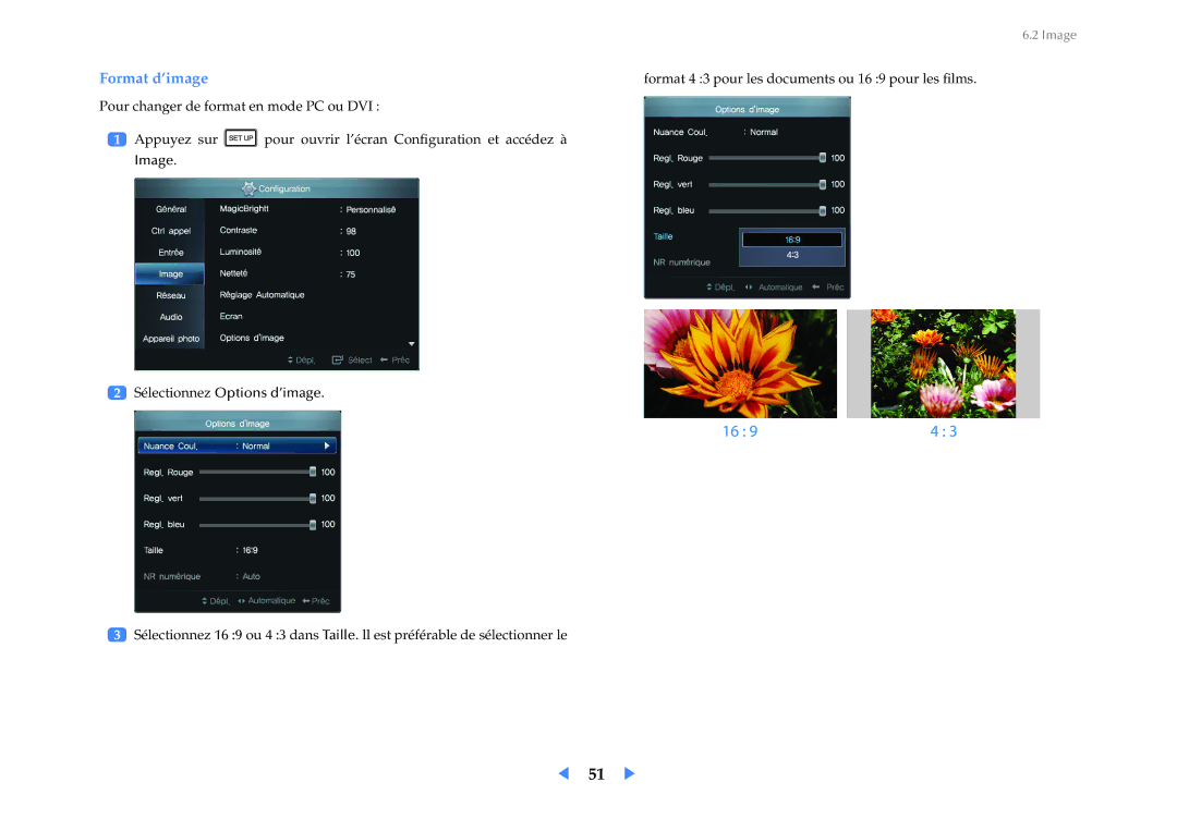 Samsung LF24VPNLB/EN manual Format d’image 