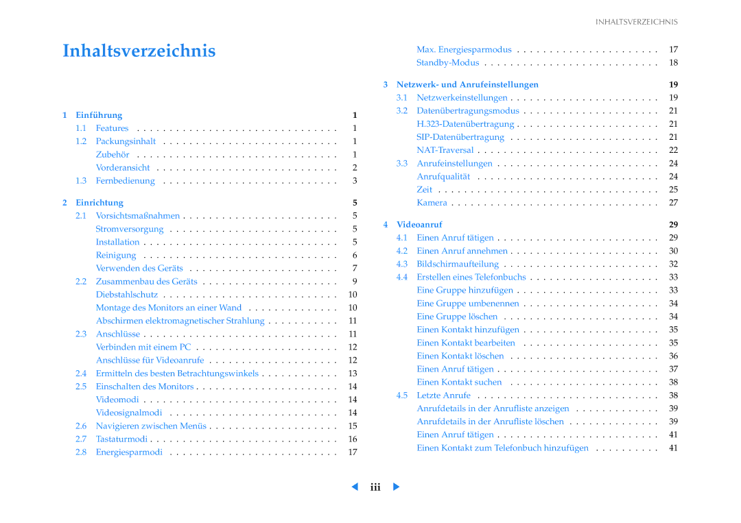 Samsung LF24VPNLB/EN manual Inhaltsverzeichnis, Einrichtung 