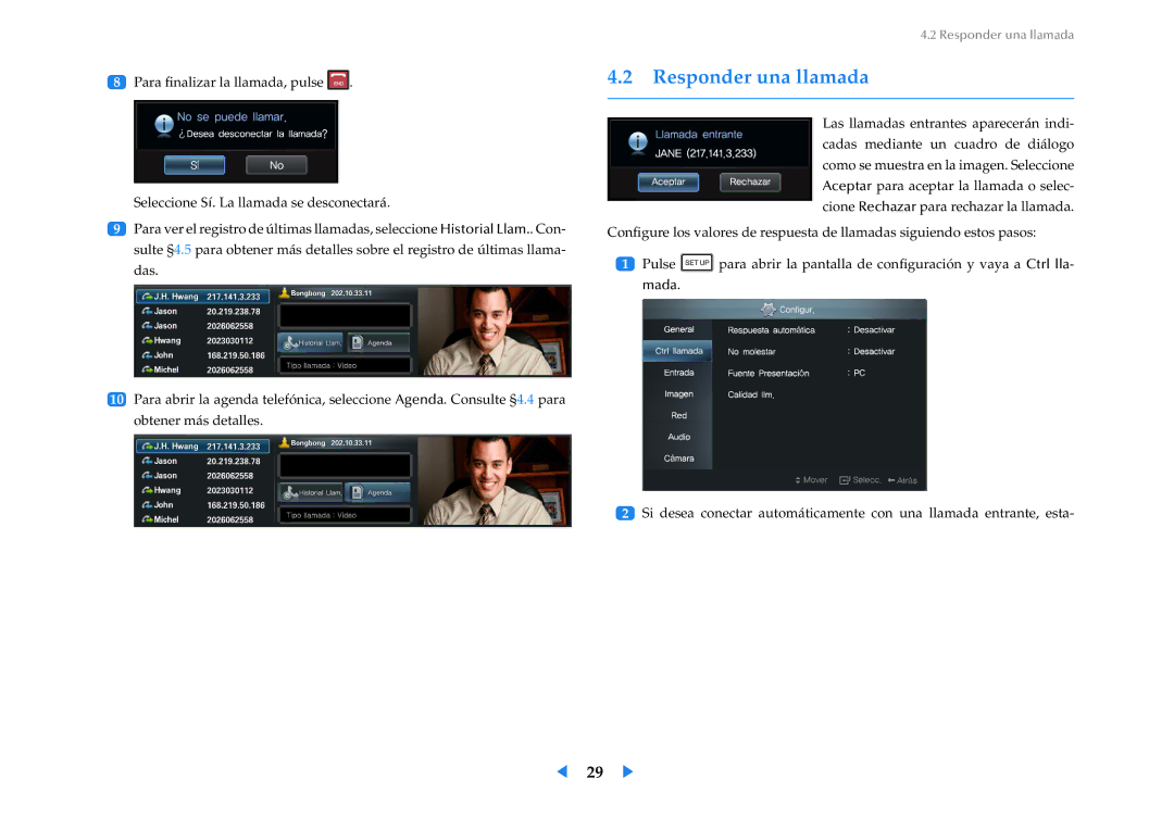 Samsung LF24VPNLB/EN manual Responder una llamada 