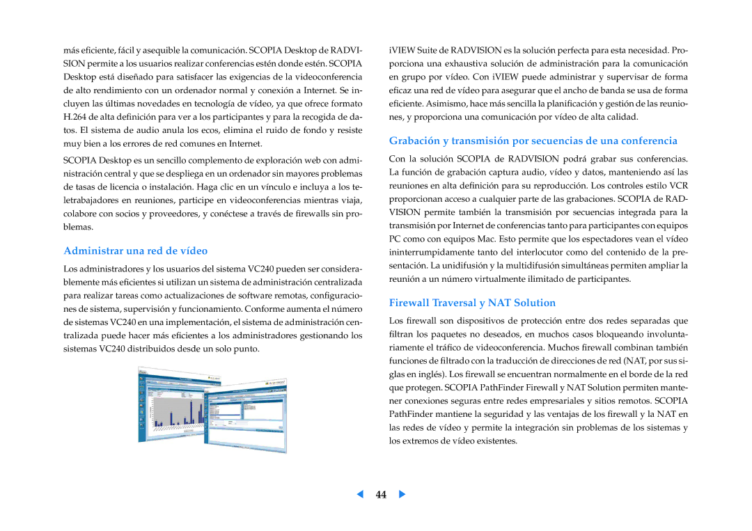 Samsung LF24VPNLB/EN manual Administrar una red de vídeo, Grabación y transmisión por secuencias de una conferencia 