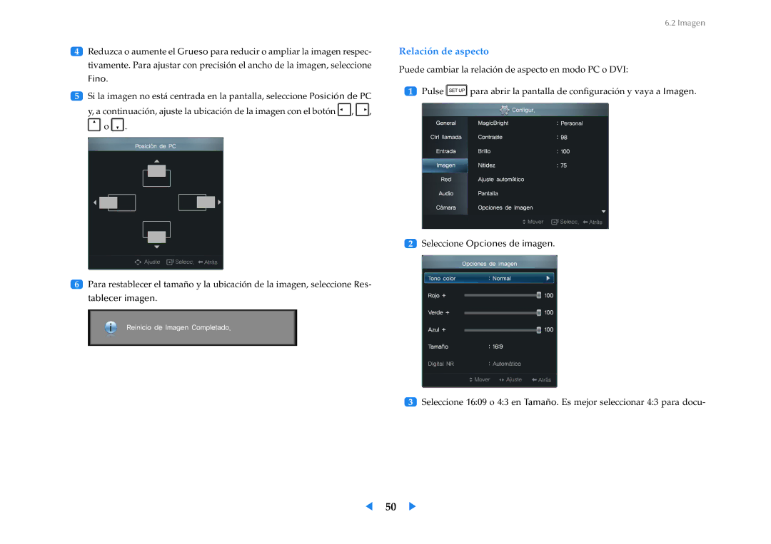 Samsung LF24VPNLB/EN manual Relación de aspecto 