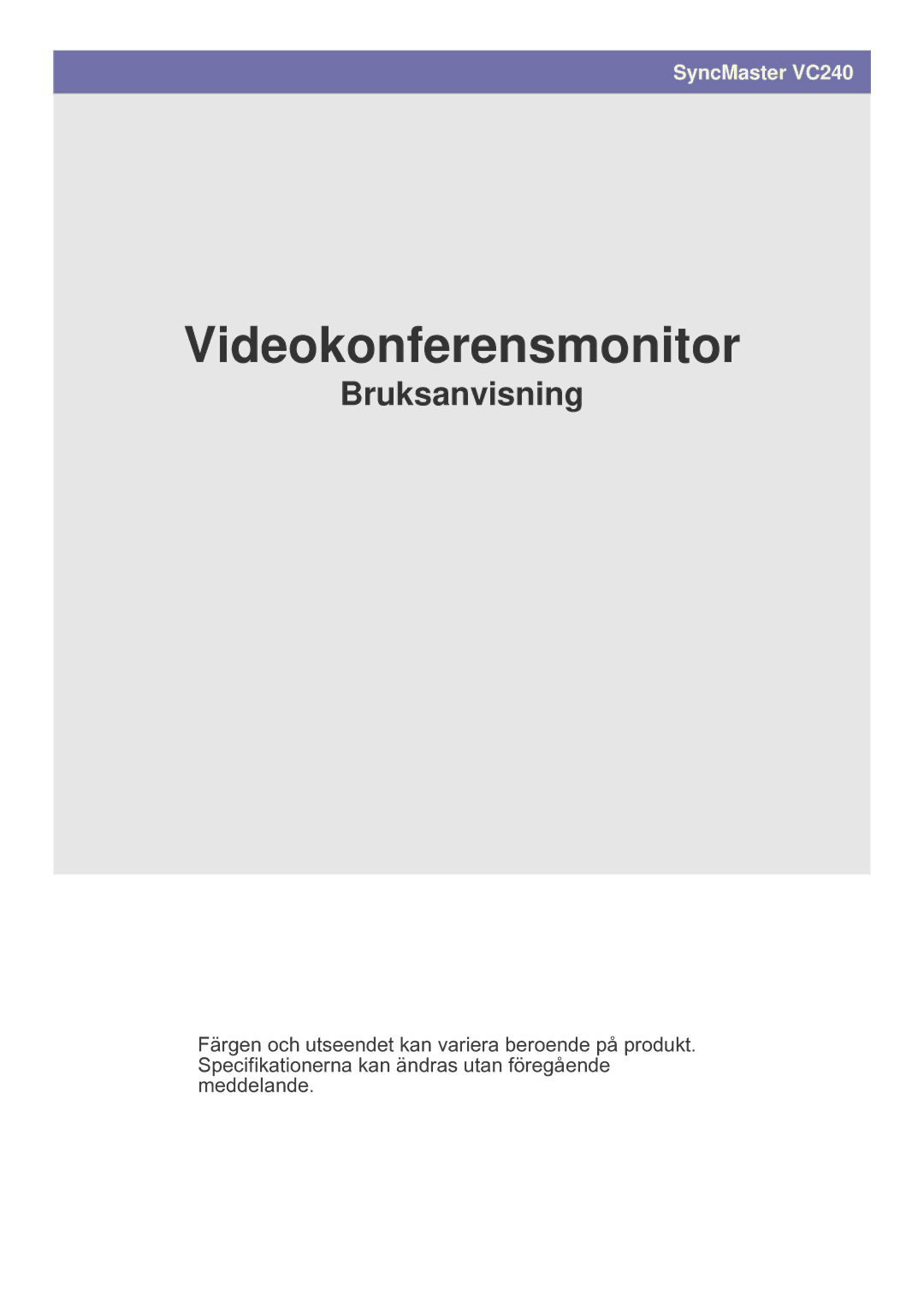 Samsung LF24VPNLB/EN manual Videokonferensmonitor 