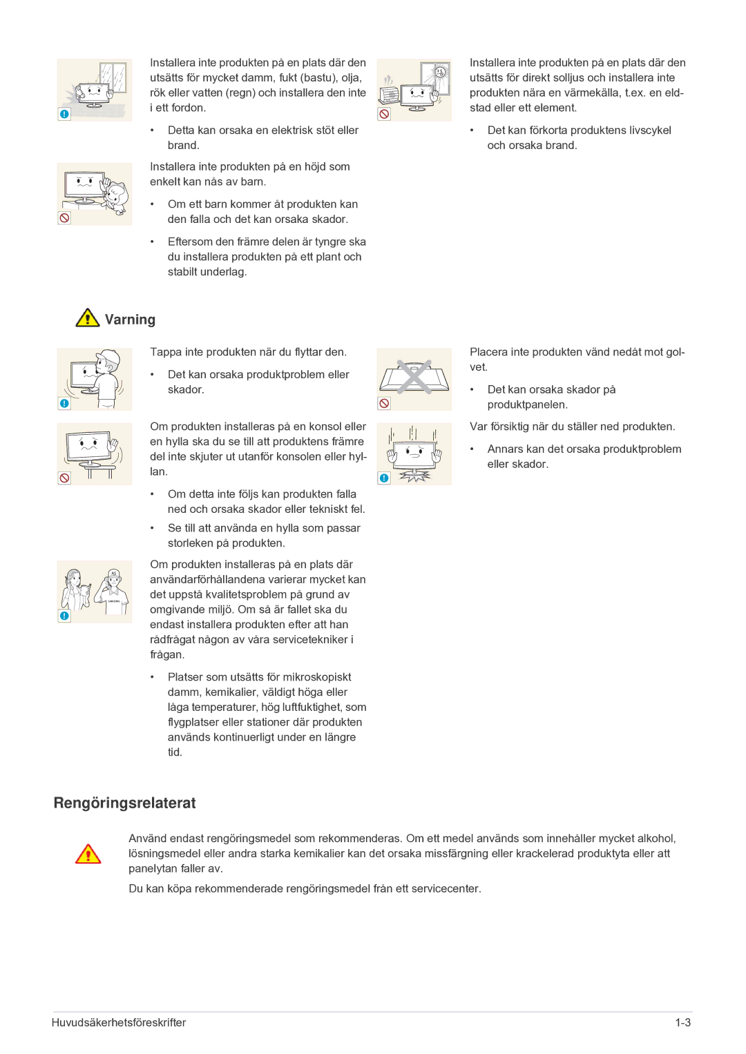 Samsung LF24VPNLB/EN manual Rengöringsrelaterat 