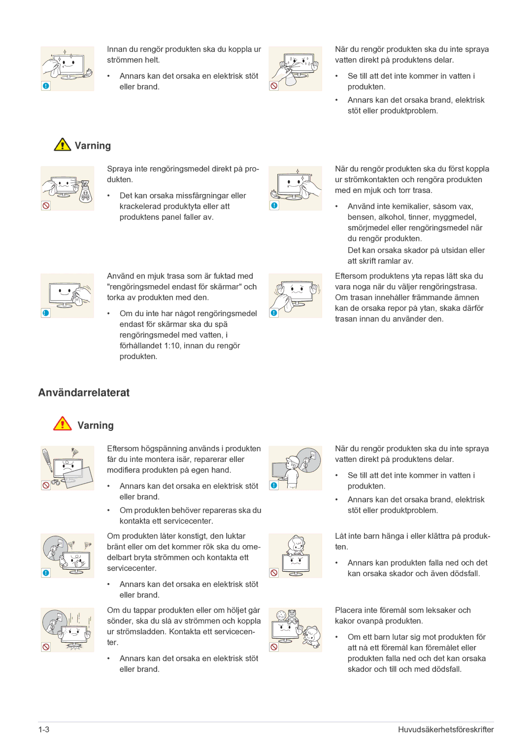 Samsung LF24VPNLB/EN manual Användarrelaterat 