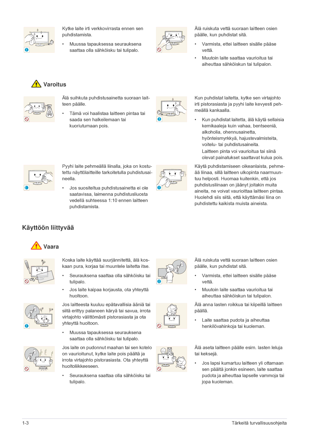 Samsung LF24VPNLB/EN manual Käyttöön liittyvää 