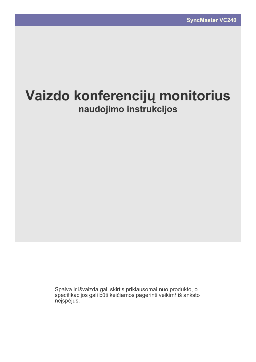 Samsung LF24VPNLB/EN manual Vaizdo konferencijų monitorius 