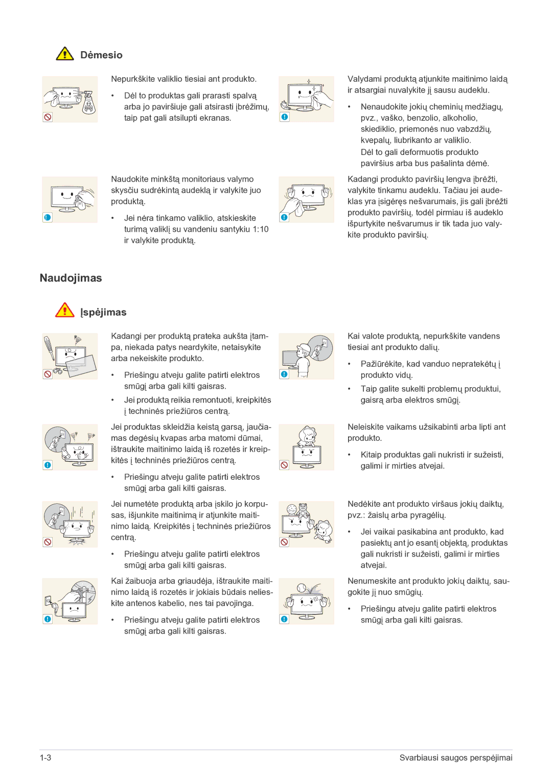 Samsung LF24VPNLB/EN manual Naudojimas 