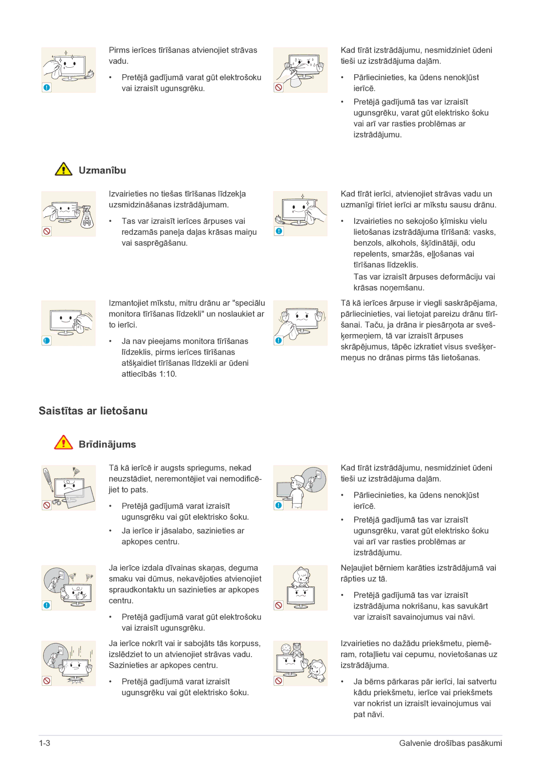 Samsung LF24VPNLB/EN manual Saistītas ar lietošanu 