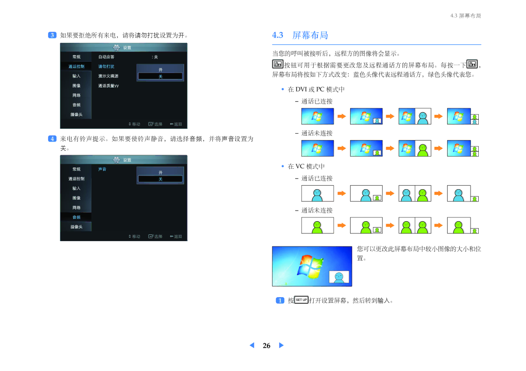 Samsung LF24VPNLBSEN manual 屏幕布局 