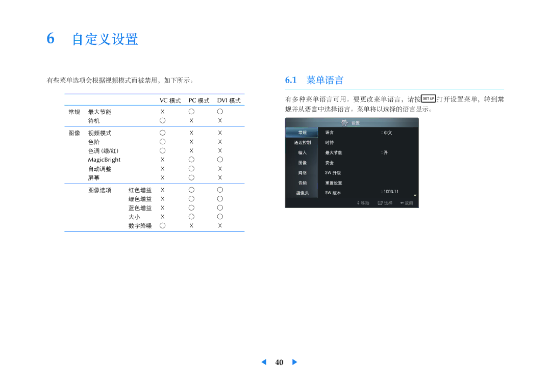 Samsung LF24VPNLBSEN manual 自定义设置, 菜单语言 