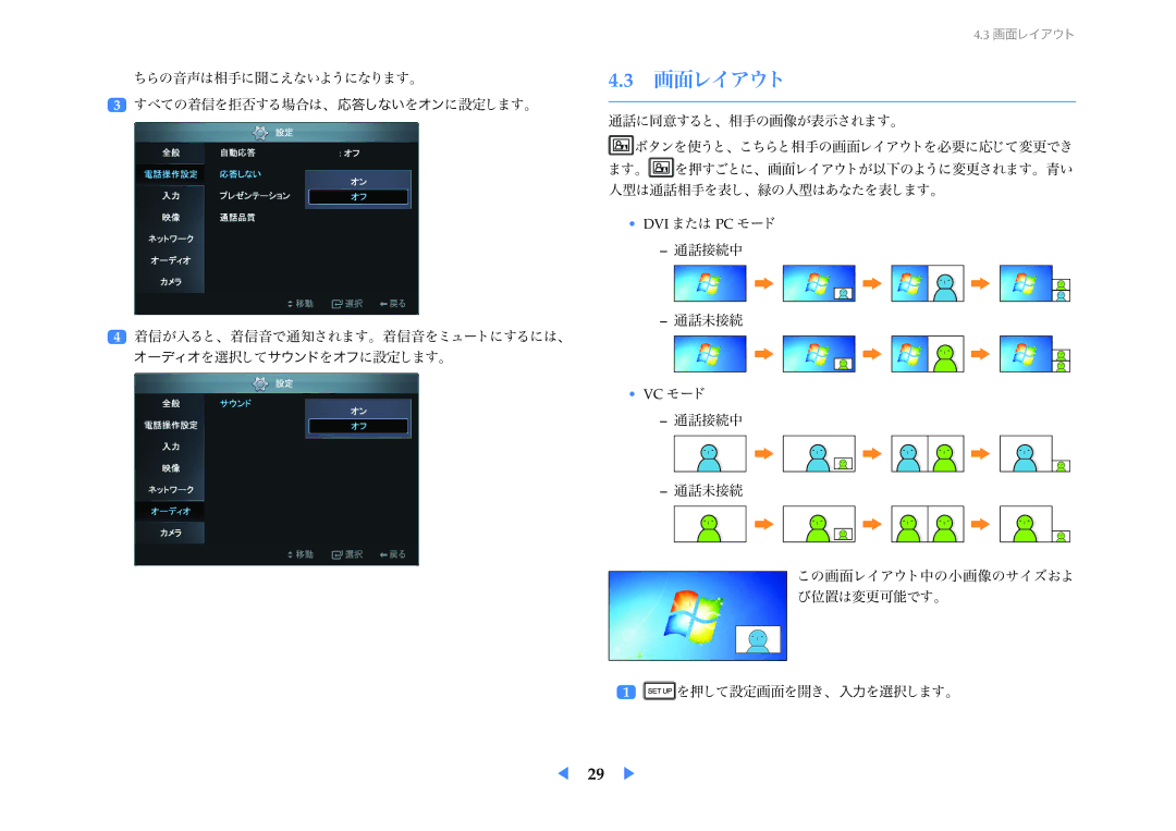 Samsung LF24VPNLB/XJ manual 画面レイアウト 