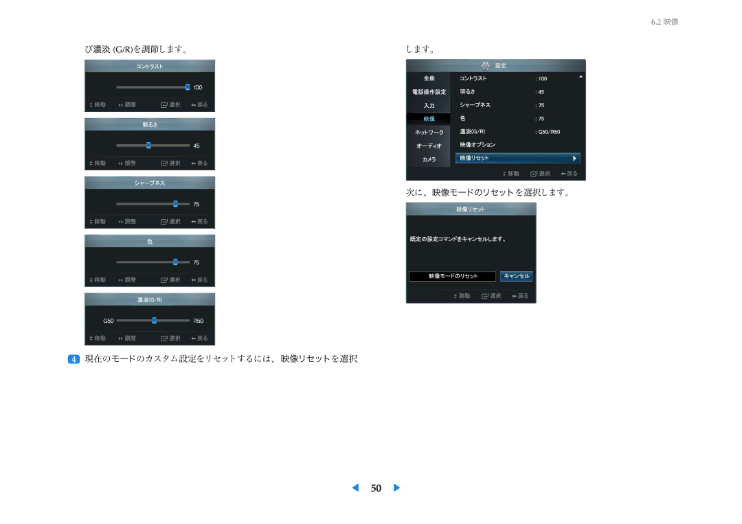 Samsung LF24VPNLB/XJ manual 濃淡 G/Rを調節します。 