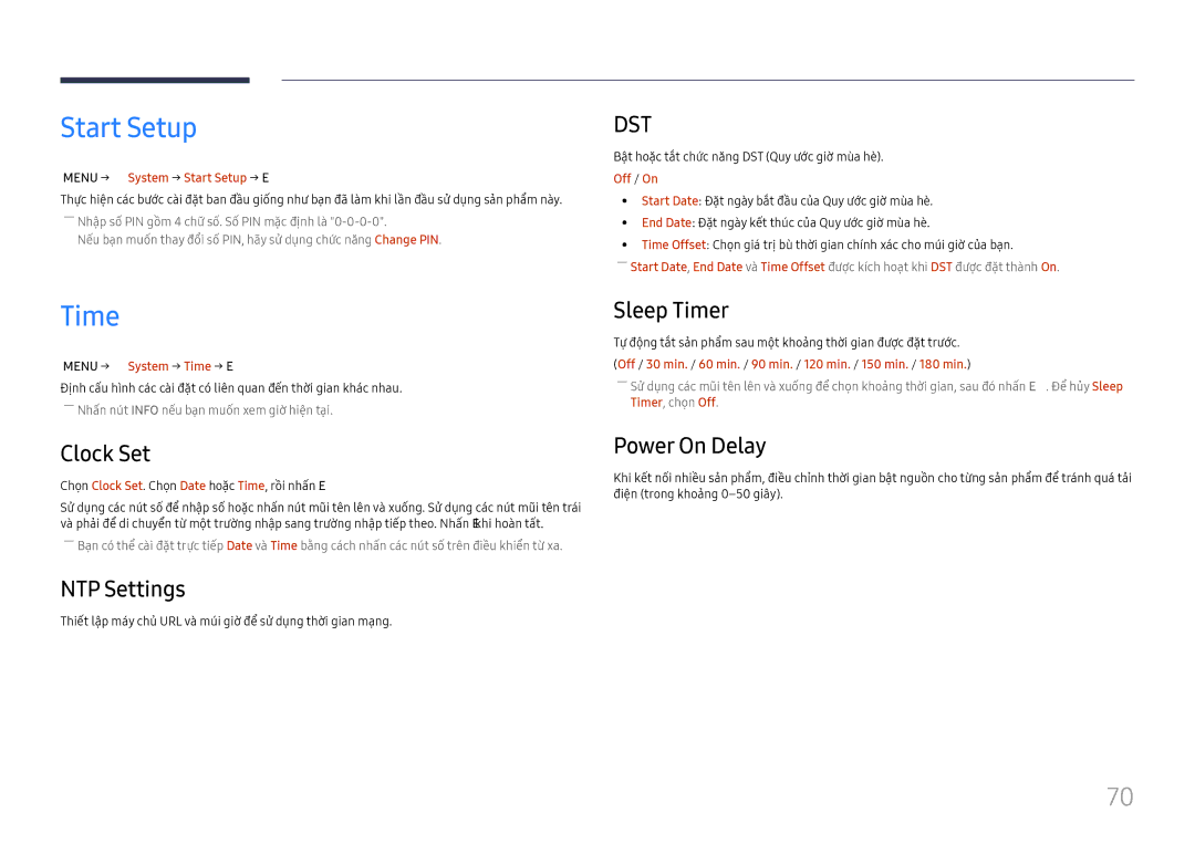 Samsung LH015IFHSAS/XV, LH015IFHTAS/XV, SBB-SNOWH3U/XV manual Start Setup, Time 