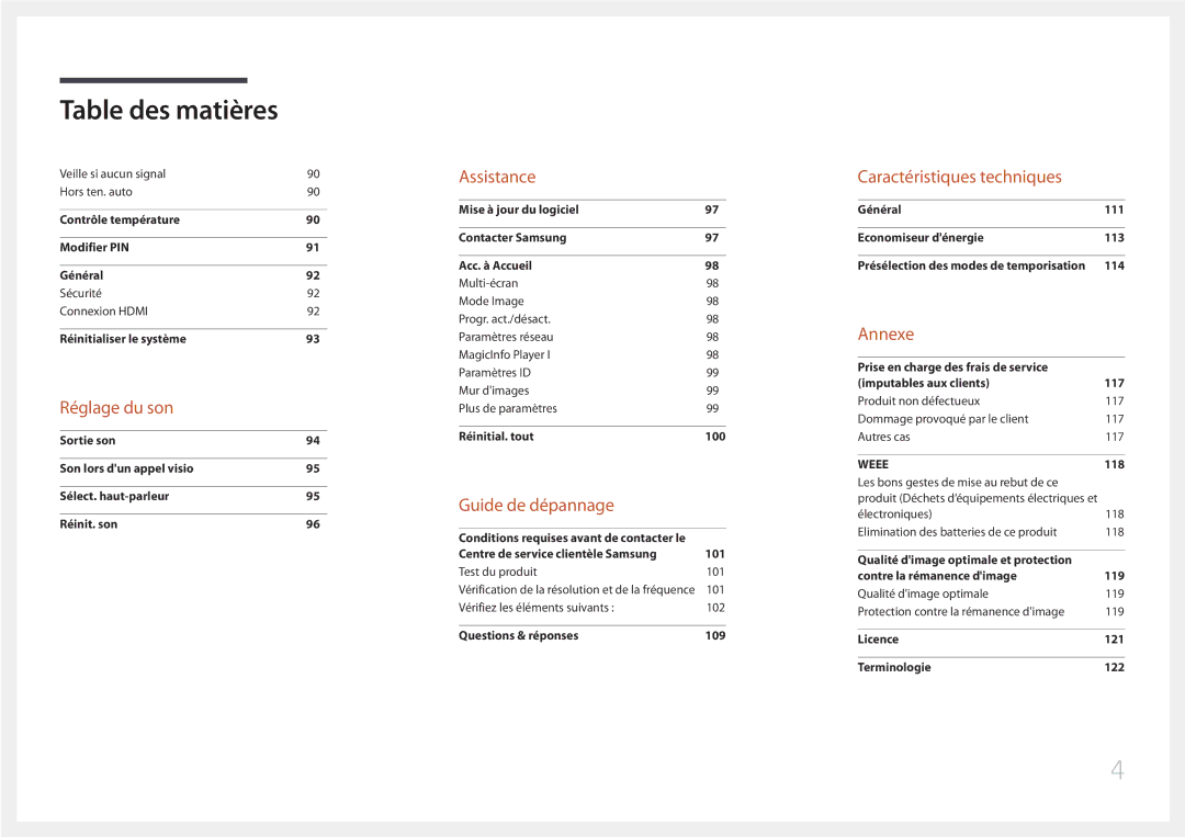 Samsung LH105QMDNC/EN manual Réglage du son 