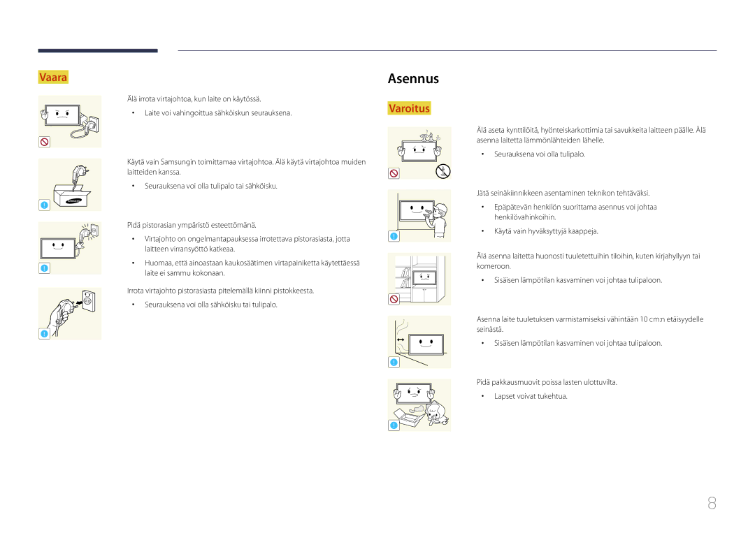 Samsung LH105QMDNC/EN manual Asennus 