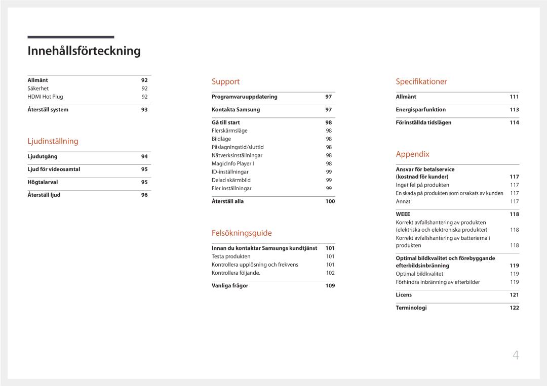 Samsung LH105QMDNC/EN manual Ljudinställning 