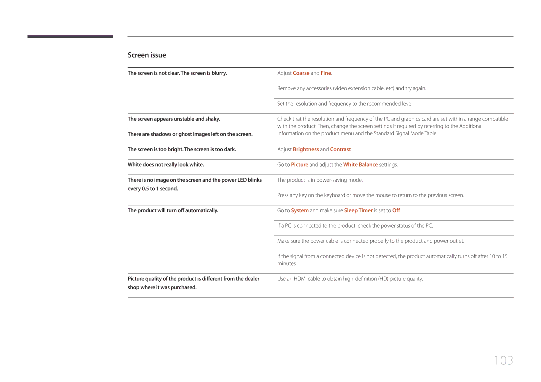 Samsung LH105QMDNC/NG, LH105QMDNC/UE manual 103, Adjust Brightness and Contrast 