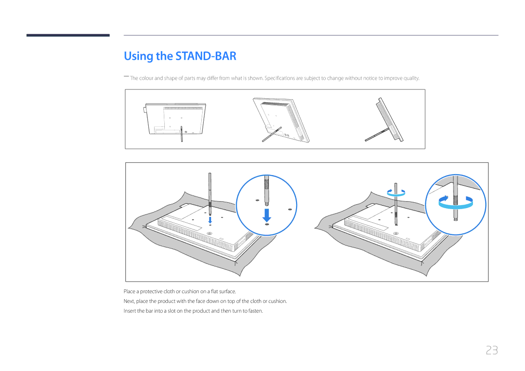 Samsung LH10DBDPLBC/CH, LH10DBDPLBC/EN manual Using the STAND-BAR 