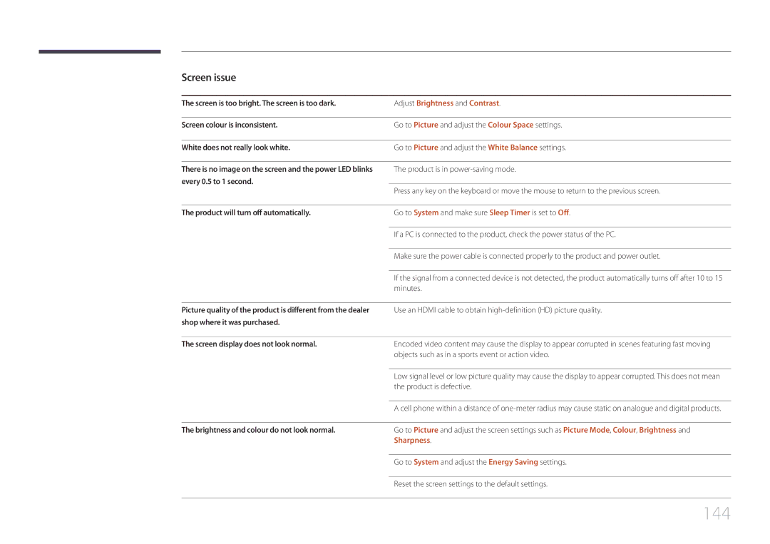 Samsung LH10DBDPLBC/EN, LH10DBDPLBC/UE, LH10DBDPLBC/NG, LH10DBDPLBC/XY manual 144, Adjust Brightness and Contrast 