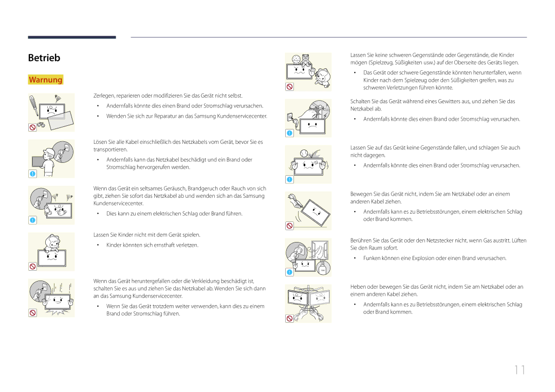 Samsung LH10DBDPLBC/EN manual Betrieb 