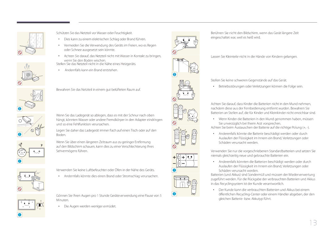 Samsung LH10DBDPLBC/EN manual Schäden verursacht werden 