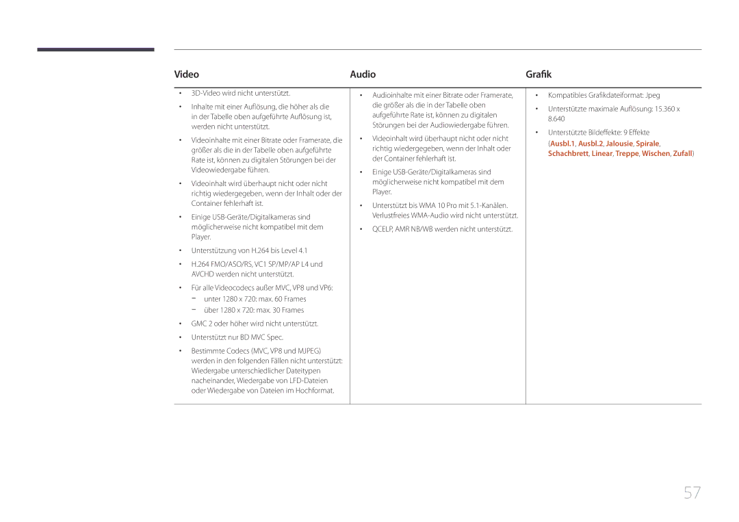 Samsung LH10DBDPLBC/EN manual Video Audio, Grafik 