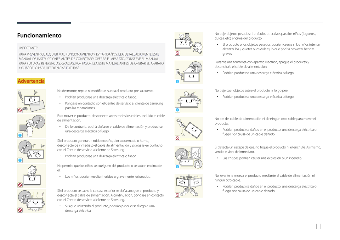 Samsung LH10DBDPLBC/EN manual Funcionamiento, Importante 