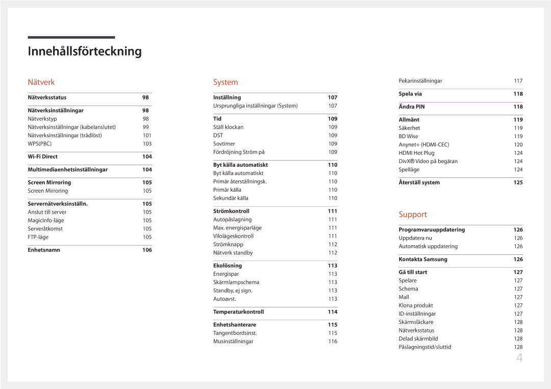 Samsung LH10DBDPLBC/EN manual Nätverk 