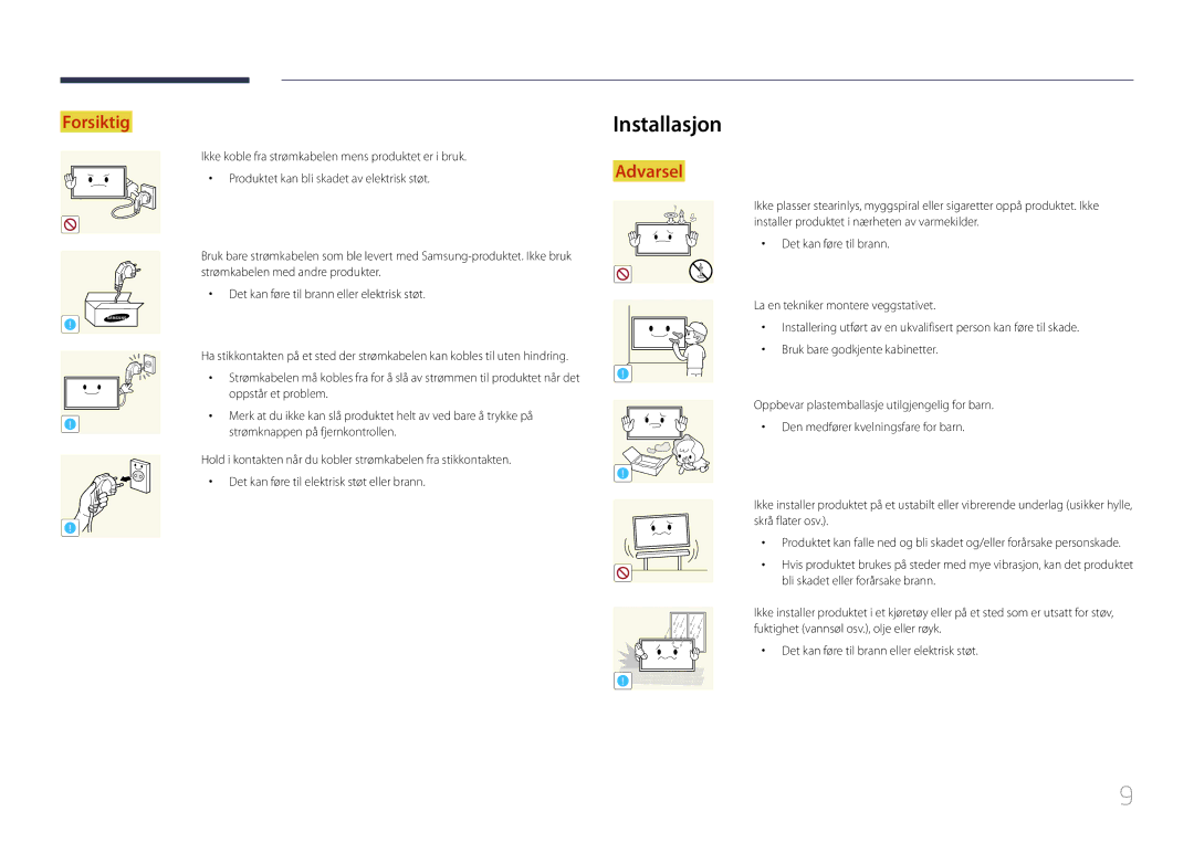 Samsung LH10DBDPLBC/EN manual Installasjon 