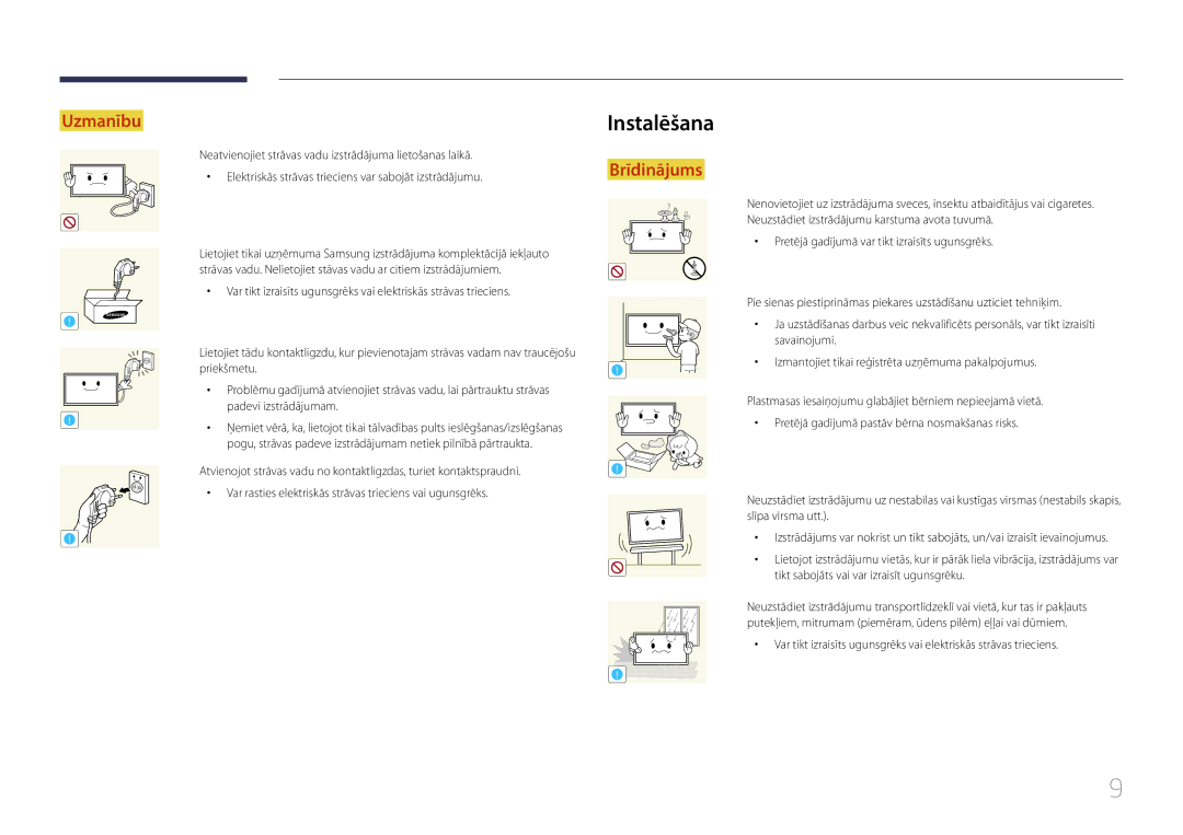 Samsung LH10DBDPLBC/EN manual Instalēšana 