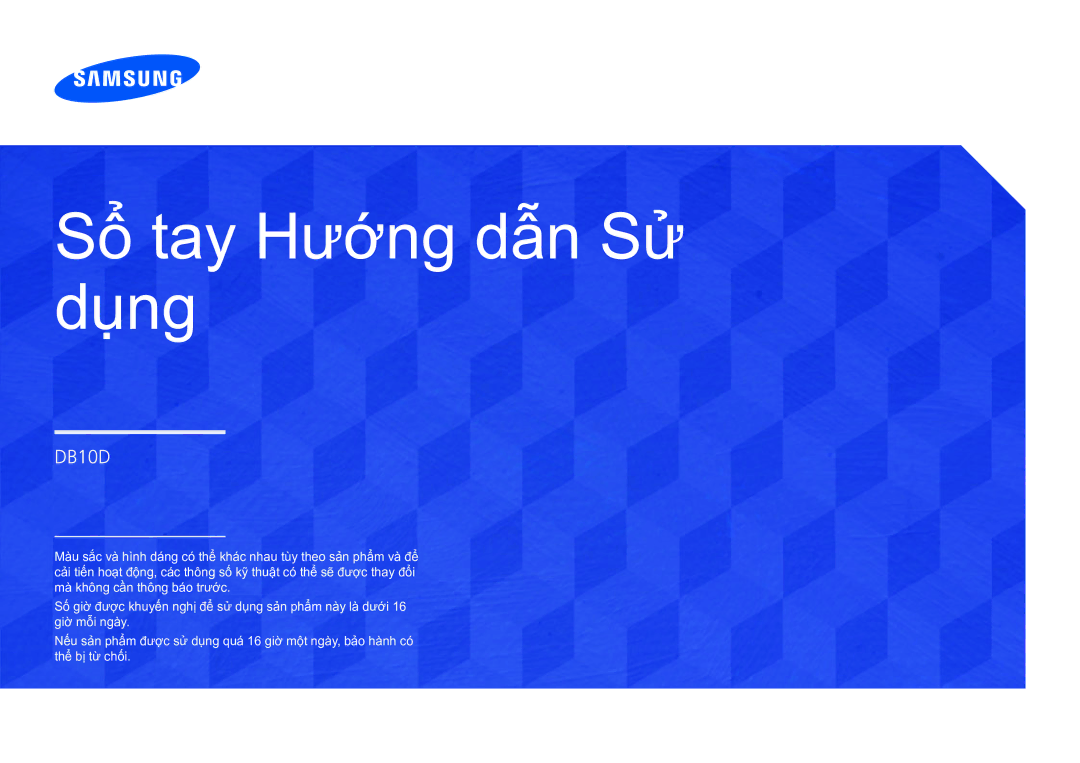 Samsung LH10DBDPLBC/XY manual Sổ tay Hướng dẫn Sử dụng 