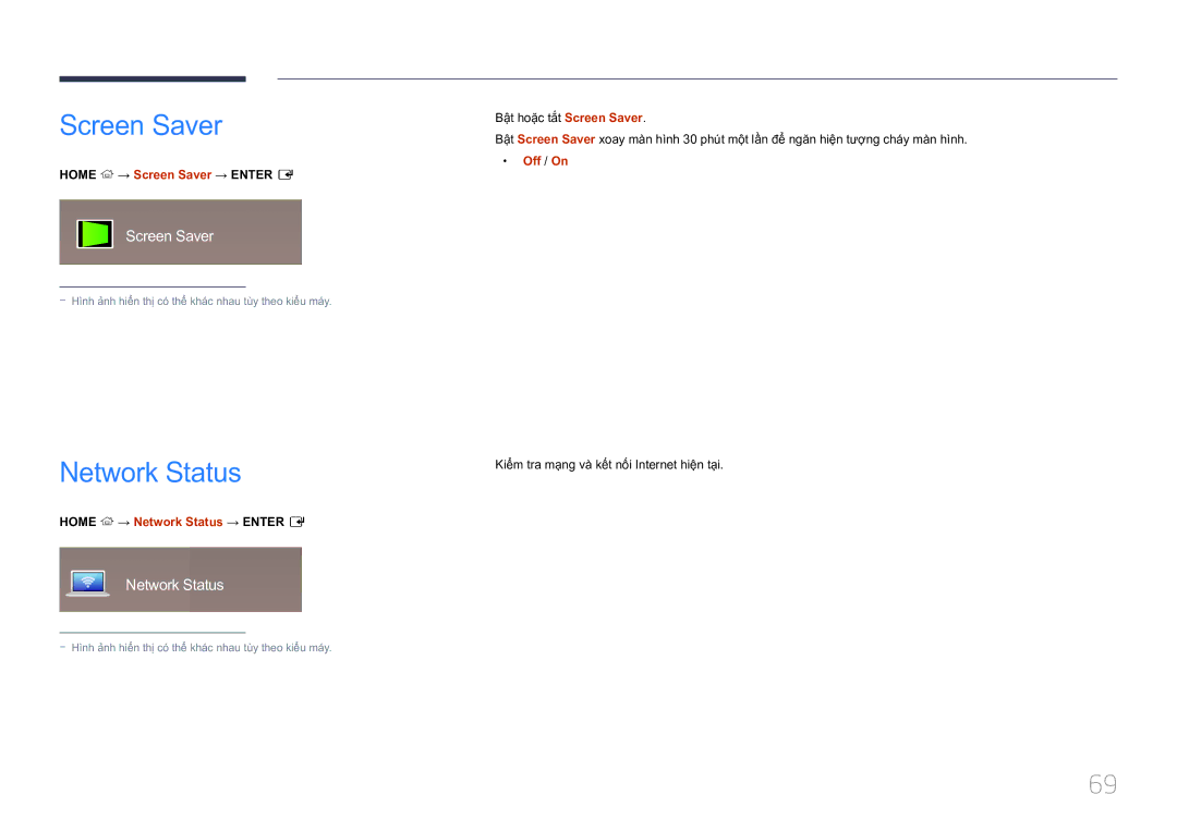 Samsung LH10DBDPLBC/XY manual Screen Saver, Network Status 