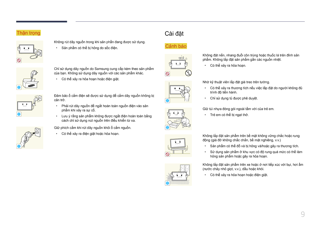 Samsung LH10DBDPLBC/XY manual Cài đặt 