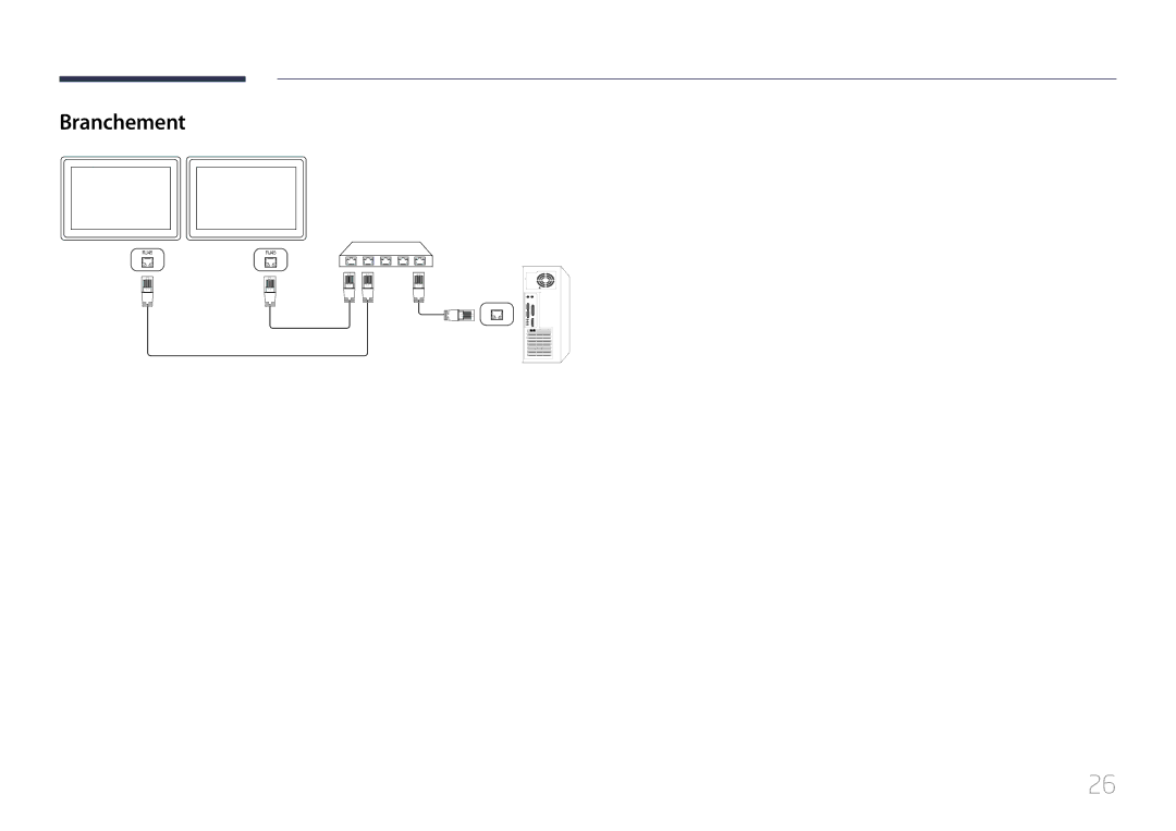 Samsung LH10DBEPPBB/EN, LH10DBEPTGC/EN, LH10DBEPEBB/EN manual Branchement 